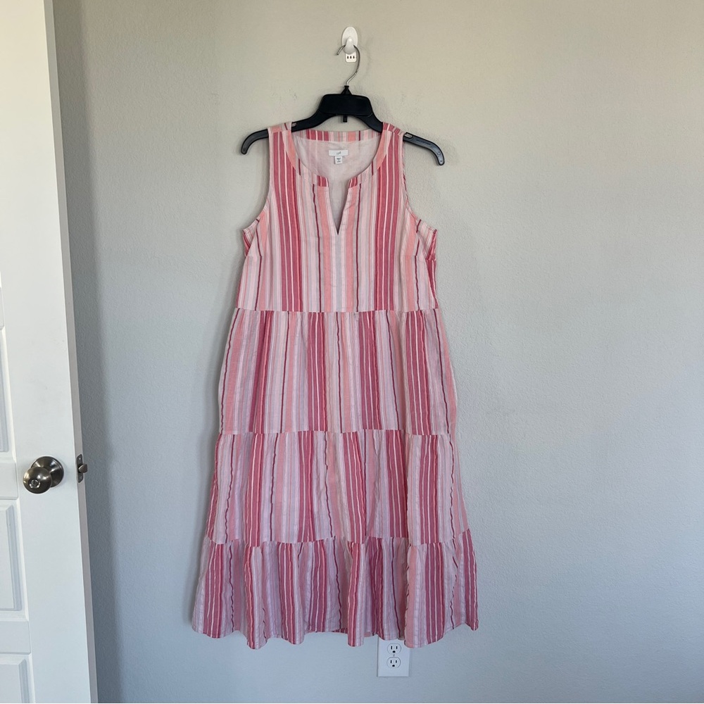 J. Jill Tiered Striped Maxi Dress Size Small Petite